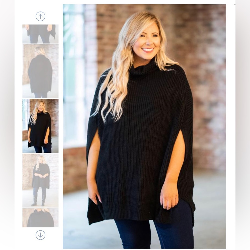 SOLD ******Chic Soul Black Poncho 1X